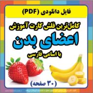 فلش کارت آموزش اعضای بدن